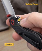 Load image into Gallery viewer, MidTen locks the blade with safety close liner lock in black