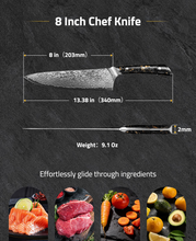 Load image into Gallery viewer, MidTen Kitchen Knife with effortlessly glide through ingredients