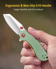 Load image into Gallery viewer, MidTen Steel Blade with large chamfer and fine texture in jade green