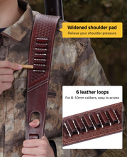 Load image into Gallery viewer, MidTen Leather Rifle Sling – widened shoulder pad relieveyour shoulder pressure, brown