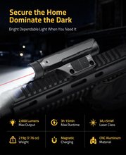 Load image into Gallery viewer, MidTen Lumens Rifle Light – weight charging material, light with red beam