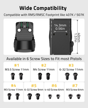 Load image into Gallery viewer, MidTen M02 Motion Awake Green Dot Sight, Compatible with RMS/RMSC 3MOA Red Dot Open Reflex Sight Compact Shockproof IPX6 Waterproof, with Adapter Plate for MOS 21mm Picatinny Base
