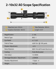 Load image into Gallery viewer, MidTen Rifle Scope – diopter adjustment body material