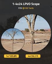 Load image into Gallery viewer, MidTen 1-8x24 LPVO Scope with 30mm Cantilever Mount, Illuminated BDC Reticle for .223/5.56 and .308/7.62