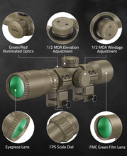 Load image into Gallery viewer, MidTen Optic Crossbow Scope with fmc green film lens in flat dark earth
