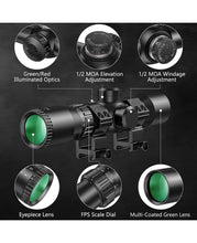 Load image into Gallery viewer, MidTen 20mm Scope Rings with fps scale dial multi-coated green lens