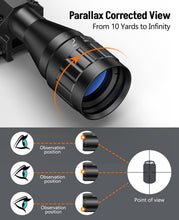 Load image into Gallery viewer, MidTen 3-9X32 AO Rifle Scope with Locking Turret - Crosshair Reticle 22 Riflescope for Hunting - 1 Inch Tube SFP Scope with 20mm Scope Rings (Green Lens)