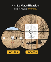 Load image into Gallery viewer, MidTen 4-16x rifle scope with 4-16x magnification