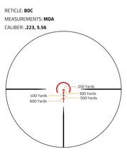 Load image into Gallery viewer, MidTen 1-8x24 LPVO Scope with 30mm Cantilever Mount, Illuminated BDC Reticle for .223/5.56 and .308/7.62