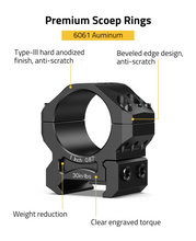 Load image into Gallery viewer, MidTen Mount 1 inch Scope Rings with type-ill hard anodized beveled edge design finish, anti-scratch 1inch x 0.87inch