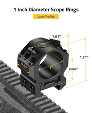 Load image into Gallery viewer, MidTen Mount 1 inch Scope Rings with diameter scope rings lowprofile 1inch x 0.87inch