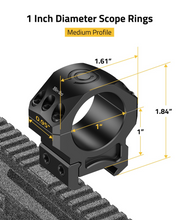 Load image into Gallery viewer, MidTen Mount 1 inch Scope Rings with diameter scope rings medium profile 1inch x 1.00inch