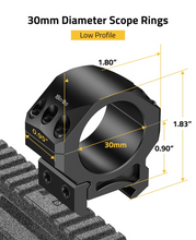 Load image into Gallery viewer, MidTen Mount 1 inch Scope Rings with diameter scope rings lowprofile 30mm x 0.90inch