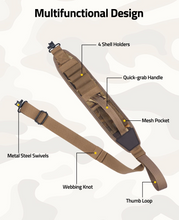 Load image into Gallery viewer, MidTen Shotgun Sling – quick-grab handle mesh pocket, khaki