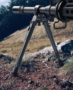 Adjustable Rifle Bipod with Push Button and Rubber Pads