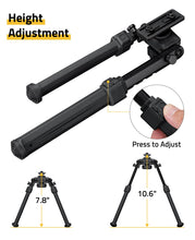 Load image into Gallery viewer, Height Adjustment-MIDTEN 7.9-10.6 inches Sturdy Rifle Bipod M-Rail Adjustable 
