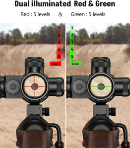 MidTen 2.5-10x40 Mil-dot Rifle Scope with Red Laser Combo