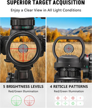 Load image into Gallery viewer, MidTen 3-9x32EG 5-in-1 Illuminated Scope Combo with Dot Sight Laser Sight &amp; 20mm Mount
