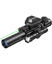 Load image into Gallery viewer, MidTen 3-9x32EG 5-in-1 Illuminated Scope Combo with Dot Sight Laser Sight &amp; 20mm Mount
