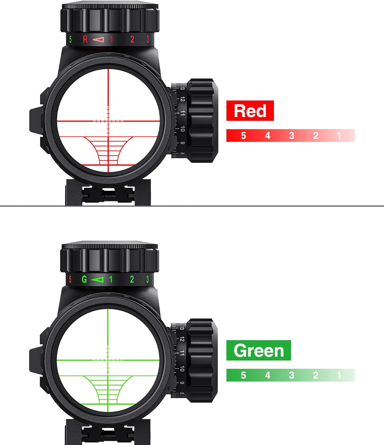 Scope For Loading MidTen 4-12x50 AO 3-in-1 Illuminated Rifle Scope Combo Optics - Green