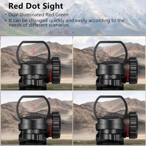 MidTen 4-12x50 AO 3-in-1 Illuminated Rifle Scope Combo Optics - Green Laser