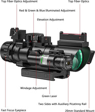 Load image into Gallery viewer, MidTen 4x32 Prism Tactical Rifle Scope with Laser
