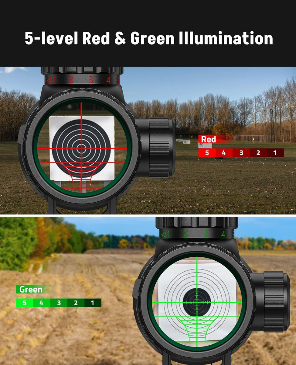 Scope Ranging Reticle MidTen 6-24x50 AO Red and Green Illuminated Rangefinder Reticle Rifle