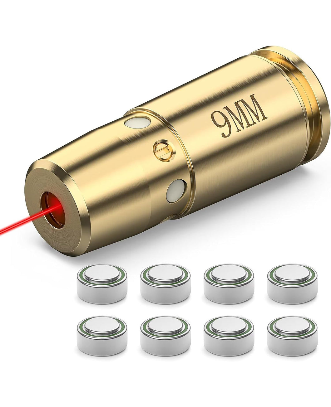 MidTen Bore Sight Laser 9mm Red Laser Bore Sighter with Batteries