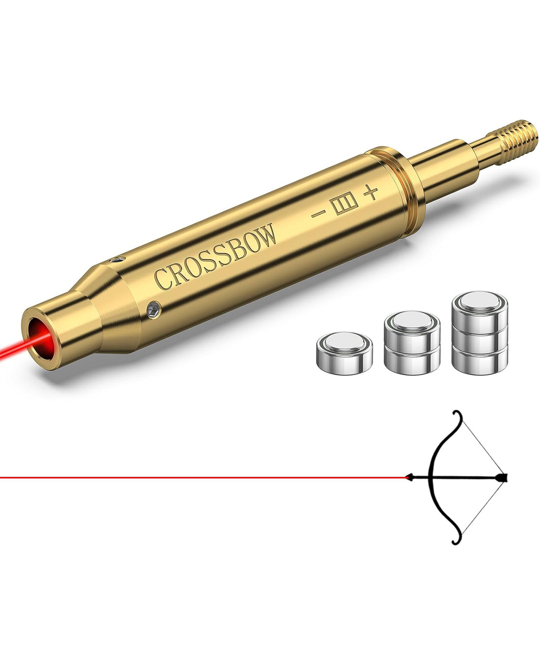 MidTen Crossbow Red Laser Bore Sight with 2 Sets of Batteries