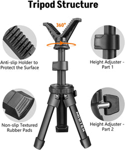 MidTen Portable Shooting Rest Shooting Tripod with 360° Rotate V Yoke Holder