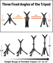 Load image into Gallery viewer, MidTen Portable Shooting Rest Shooting Tripod with 360° Rotate V Yoke Holder
