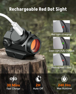 MidTen Rechargeable 1x20mm 2 MOA Red Dot Sight