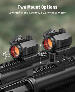 MidTen Rechargeable 1x20mm 2 MOA Red Dot Sight