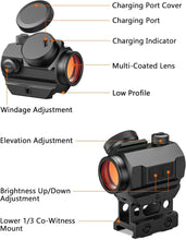 Load image into Gallery viewer, MidTen Rechargeable 1x20mm 2 MOA Red Dot Sight
