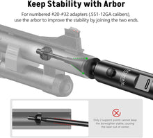 Load image into Gallery viewer, MidTen Rechargeable Red/Green Laser Bore Sight Kit 32 Adapters for 0.17 to 12GA Cal
