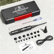 Load image into Gallery viewer, MidTen Rechargeable Red/Green Laser Boresighter Kit for .17-12GA with Multiple Adapters
