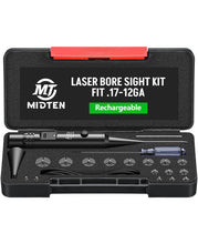 Load image into Gallery viewer, MidTen Rechargeable Red/Green Laser Boresighter Kit for .17-12GA with Multiple Adapters
