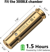 Load image into Gallery viewer, MidTen Red Bore Sight Laser for 300BLK Red Laser Boresighter with 6pcs Batteries
