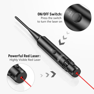 MidTen Red/Green Laser Bore Sight Kit with 32 Adapters for 0.17 to 12GA Calibers