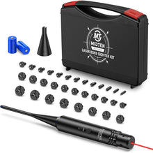 Load image into Gallery viewer, MidTen Red/Green Laser Bore Sight Kit with 32 Adapters for 0.17 to 12GA Calibers
