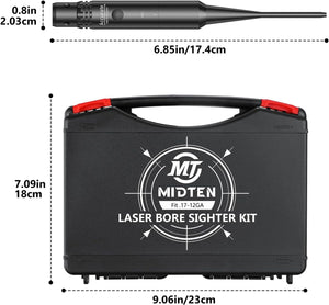 MidTen Red/Green Laser Bore Sight Kit with 32 Adapters for 0.17 to 12GA Calibers