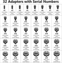 Load image into Gallery viewer, MidTen Red/Green Laser Bore Sight Kit with 32 Adapters for 0.17 to 12GA Calibers
