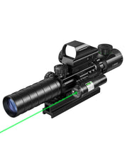 Load image into Gallery viewer, MidTen 3-9x32 4-in-1 Scope Combo with Dot Sight &amp; Laser Sight &amp; 20mm Mount
