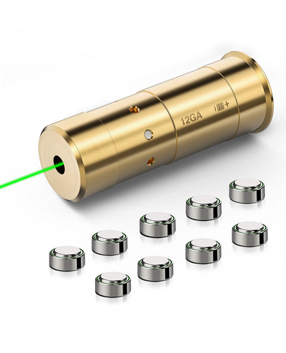 MidTen 12 Gauge Green Laser Bore Sight with 9 Batteries