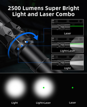 Load image into Gallery viewer, MidTen 2500 Lumens Rifle Laser Light Combo – light and laser combo
