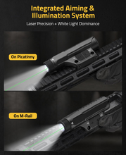 Load image into Gallery viewer, MidTen 2600 Lumens Rifle Light Laser Combo – laser precision + white light dominance on picatinny onm-rail, light with green
