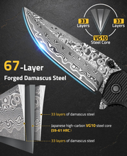 Load image into Gallery viewer, MidTen 3 26 VG10 66-Layer Damascus Pocket Knife – steel core layer forged damascus steel, black
