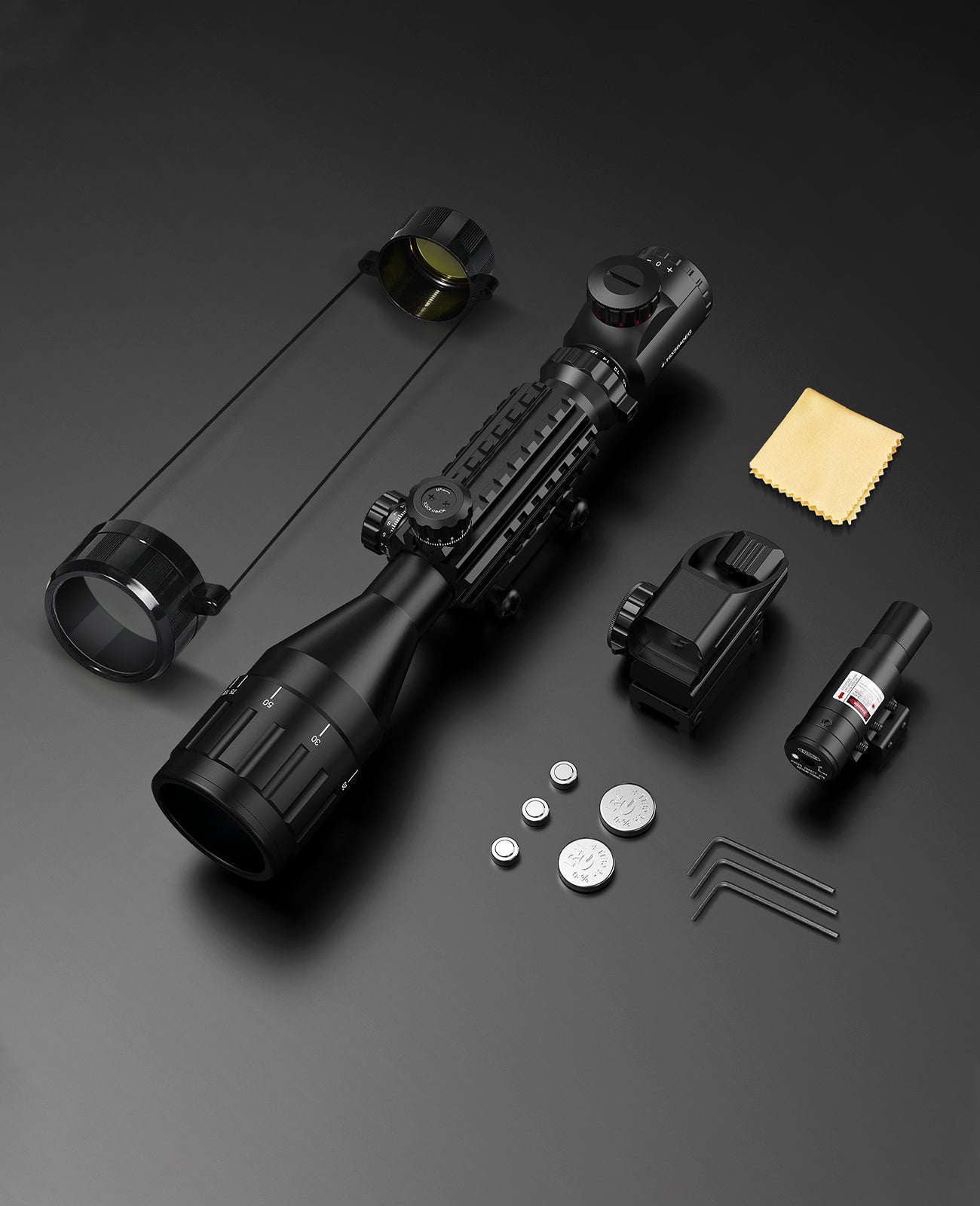 Scope. List MidTen 4-12x50EG Dual Illuminated Scope with Dot Sight and Red Laser S