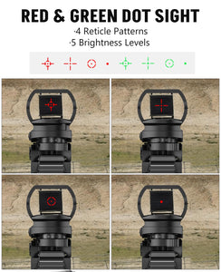 MidTen 4-16X50 AO Rifle Scope Combo with Dual Illuminated & 4 Holographic Reticle
