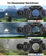 Load image into Gallery viewer, MidTen 4x32 Prism Tactical Rifle Scope Red &amp; Green &amp; Blue Illuminated Reticle
